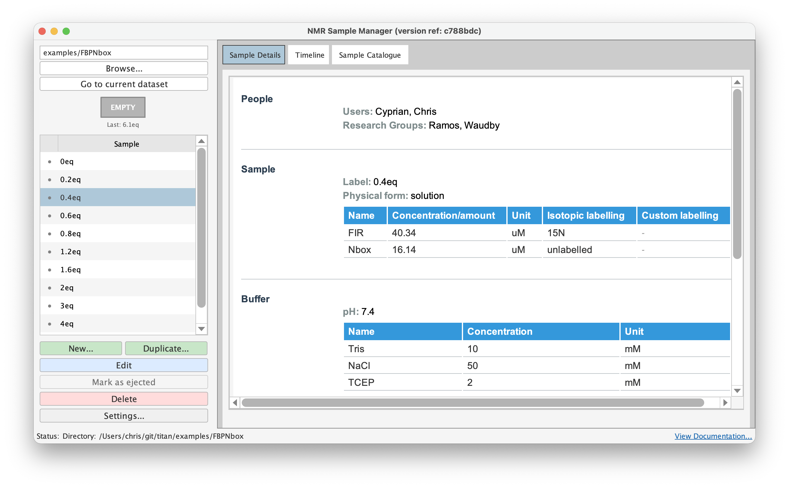 Screenshot of the TopSpin app